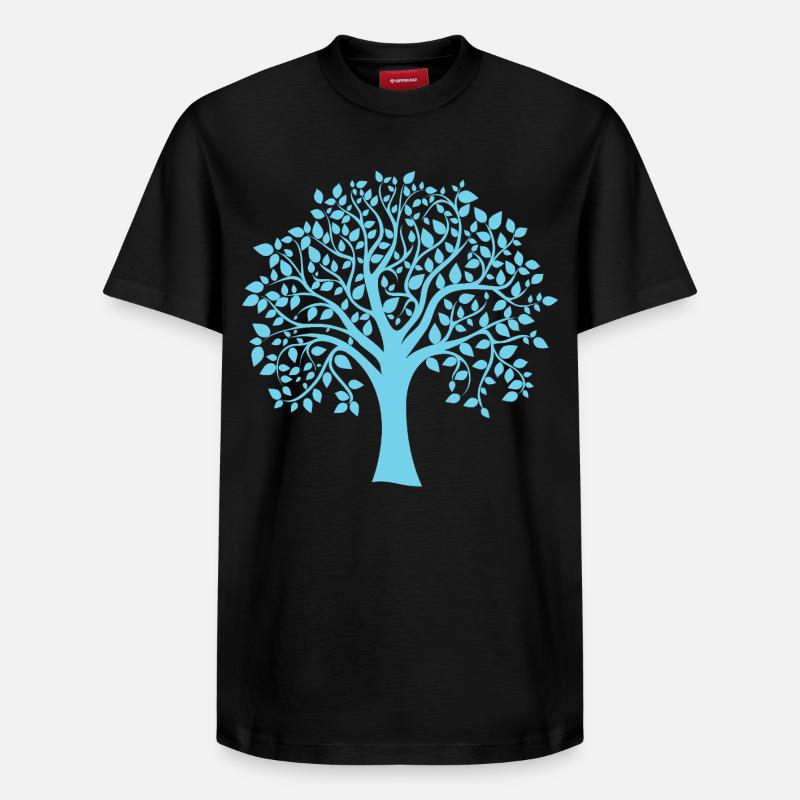 Icon Blue Jumbo Tree Print Silhouette - Relaxed Unisex Supima Cotton T-Shirt – von SPREAD - Schwarz