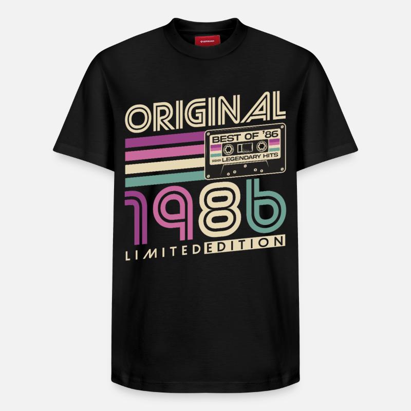 40e anniversaire Rétro Cadeau 1986 - T-shirt unisexe décontracté en coton Supima – de SPREAD - noir