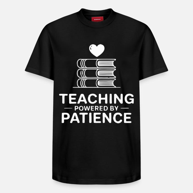 Teaching Powered by Patience - Relaxed Unisex Supima Cotton T-Shirt – von SPREAD - Schwarz