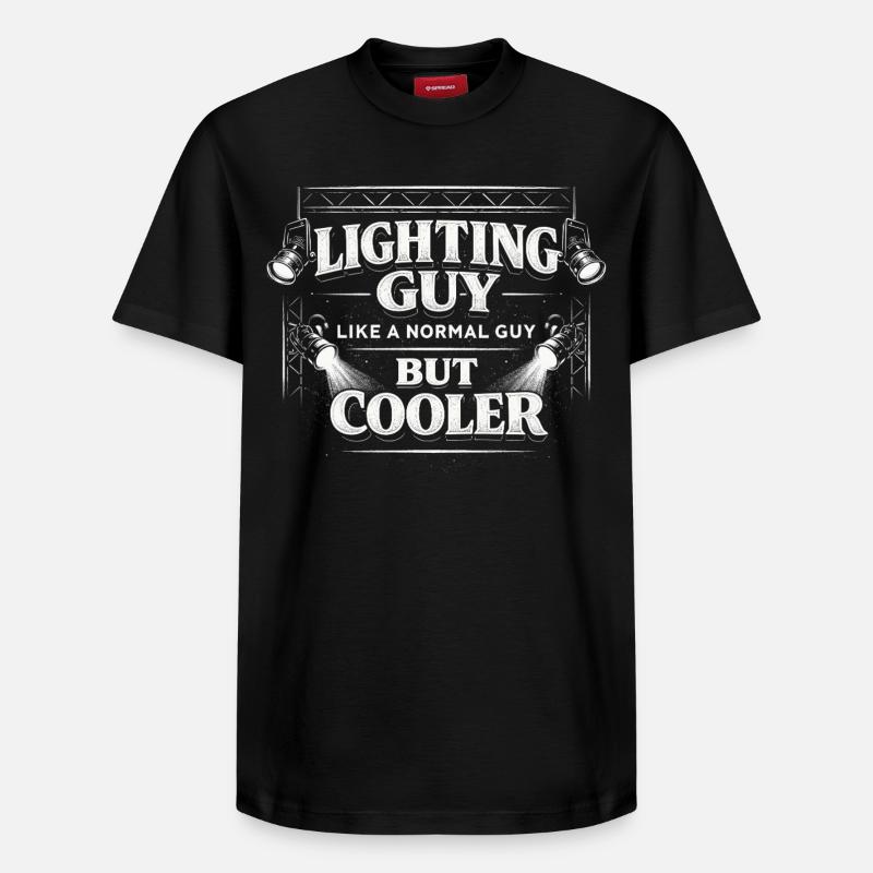 Lichttechniker Beleuchtungstechniker Lighting Guy - Relaxed Unisex Supima Cotton T-Shirt – von SPREAD - Schwarz