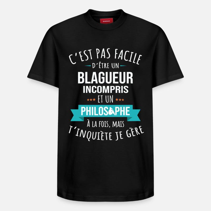 Blagueur Philosophe Incompris Humour - T-shirt unisexe décontracté en coton Supima – de SPREAD - noir