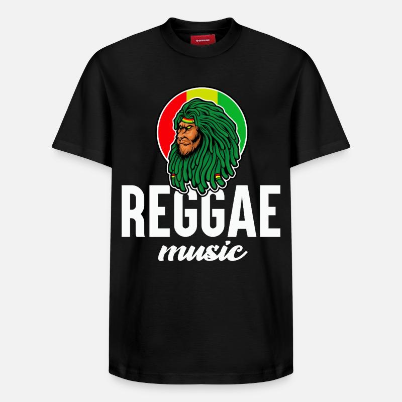 Reggae-Löwe in Rasta-Farben - Relaxed Unisex Supima Cotton T-Shirt – von SPREAD - Schwarz