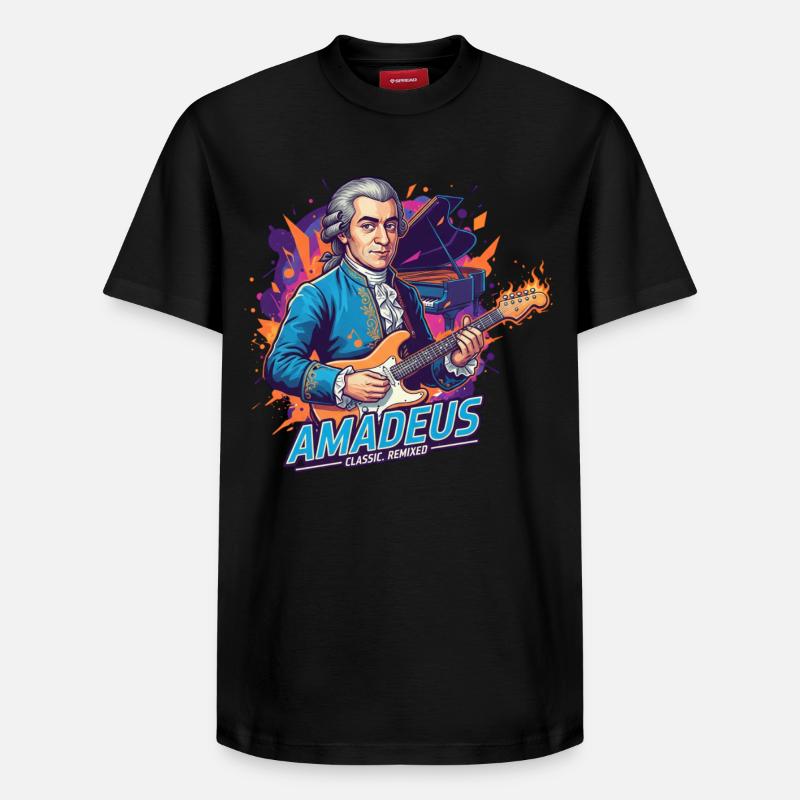 Amadeus Time - Relaxed Unisex Supima Cotton T-Shirt – von SPREAD - Schwarz
