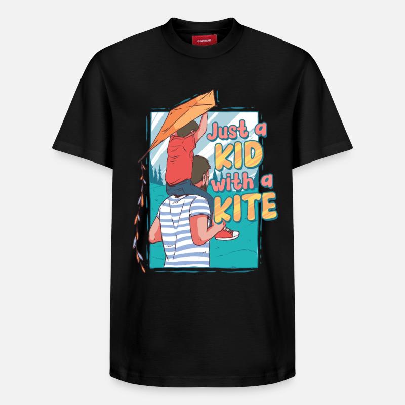 Cerf-volant volant - T-shirt unisexe décontracté en coton Supima – de SPREAD - noir