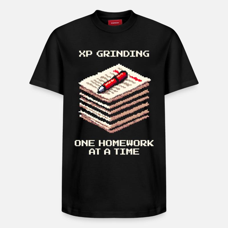 XP Grind : Devoirs pour devoirs | École - T-shirt unisexe décontracté en coton Supima – de SPREAD - noir