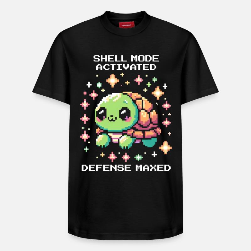 Panzermodus aktiv | Schildkröte - Relaxed Unisex Supima Cotton T-Shirt – von SPREAD - Schwarz
