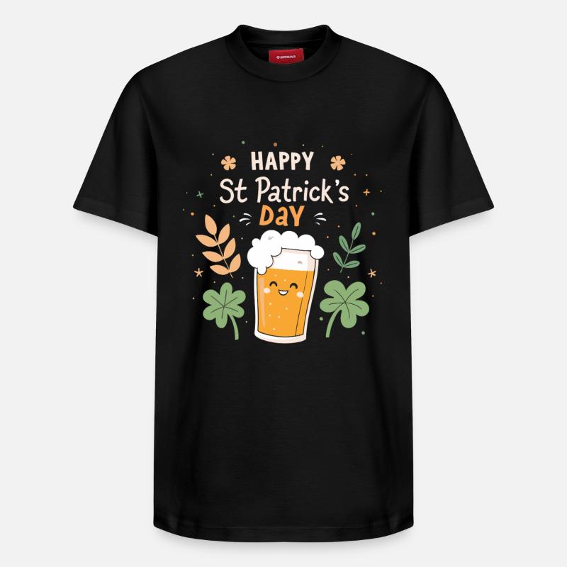 Bière joyeuse Saint Patrick - T-shirt unisexe décontracté en coton Supima – de SPREAD - noir