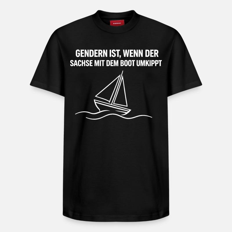 Gendern Sachse Boot - Relaxed Unisex Supima Cotton T-Shirt – von SPREAD - Schwarz