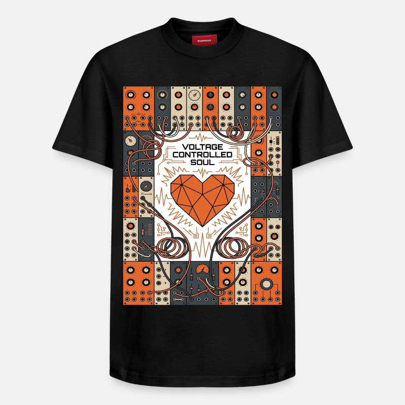Une âme sous tension. Synthé - T-shirt unisexe décontracté en coton Supima – de SPREAD - noir