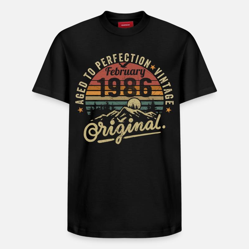 Février 1986 - T-shirt unisexe décontracté en coton Supima – de SPREAD - noir