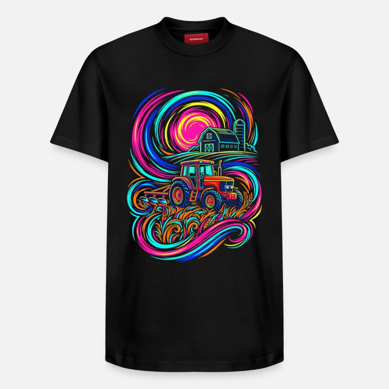 Bauernhof Traktor - Relaxed Unisex Supima Cotton T-Shirt – von SPREAD - Schwarz