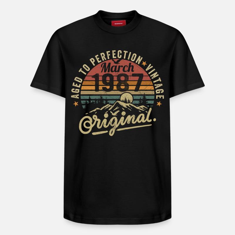 Mars 1987 - T-shirt unisexe décontracté en coton Supima – de SPREAD - noir