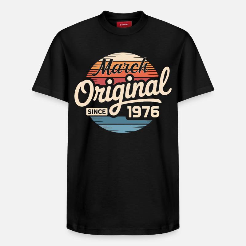 Légendaire depuis mars 1976 - T-shirt unisexe décontracté en coton Supima – de SPREAD - noir