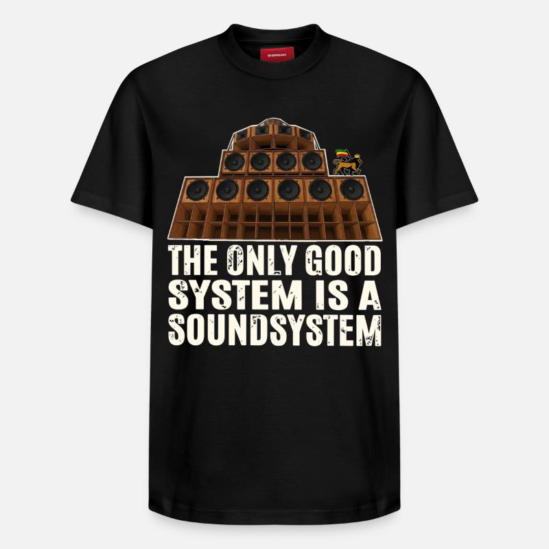 Soundsystem Reggae - Relaxed Unisex Supima Cotton T-Shirt – von SPREAD - Schwarz