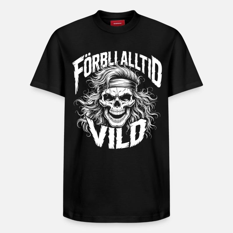 Wild Side Skull - Relaxed Unisex Supima Cotton T-Shirt – von SPREAD - Schwarz