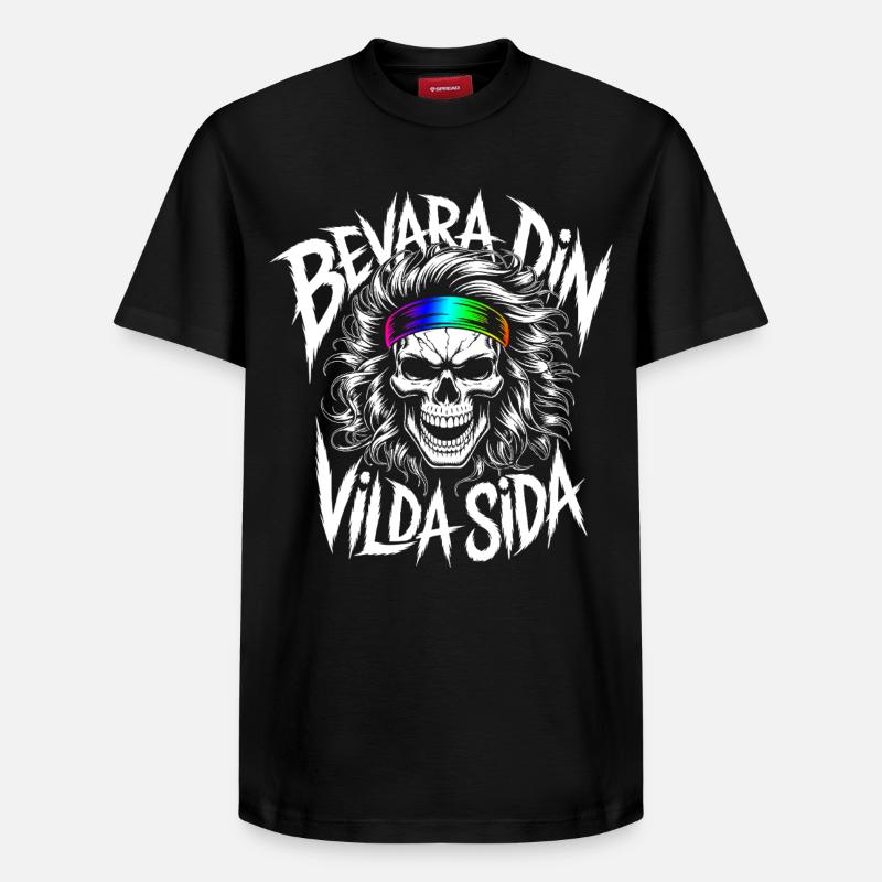Wild Side Skull - Relaxed Unisex Supima Cotton T-Shirt – von SPREAD - Schwarz