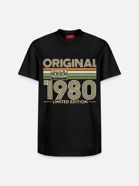 Original 1980 Nostalgia Edition - Relaxed Unisex Supima Cotton T-Shirt – by SPREAD - black