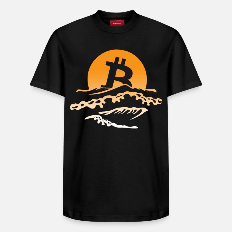 Bitcoin-Dusk - Relaxed Unisex Supima Cotton T-Shirt – von SPREAD - Schwarz