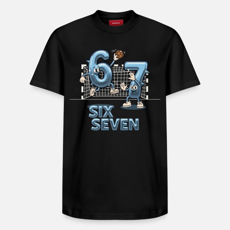 67 Six Six Y3K Handball - T-shirt unisexe décontracté en coton Supima – de SPREAD - noir