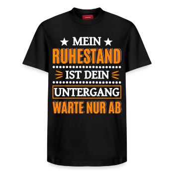 Lustiger Renter Spruch - Relaxed Unisex Supima Cotton T-Shirt – von SPREAD - Schwarz - Vorne - AI Model Female 172 light (172cm) & AI Model Male 178 light (178cm)