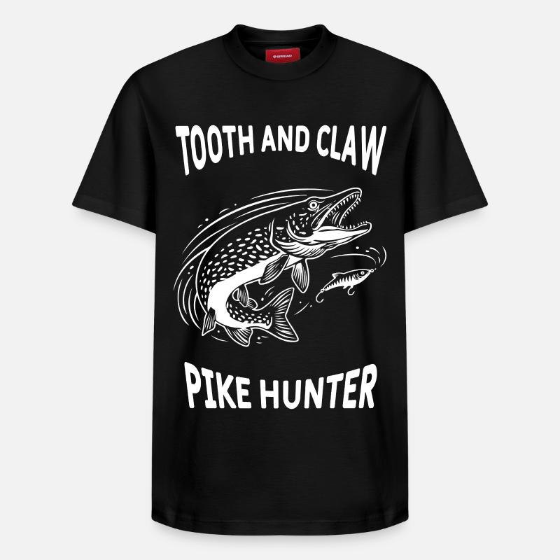 Pêche Rivière Brochet Pike Hunter - T-shirt unisexe décontracté en coton Supima – de SPREAD - noir