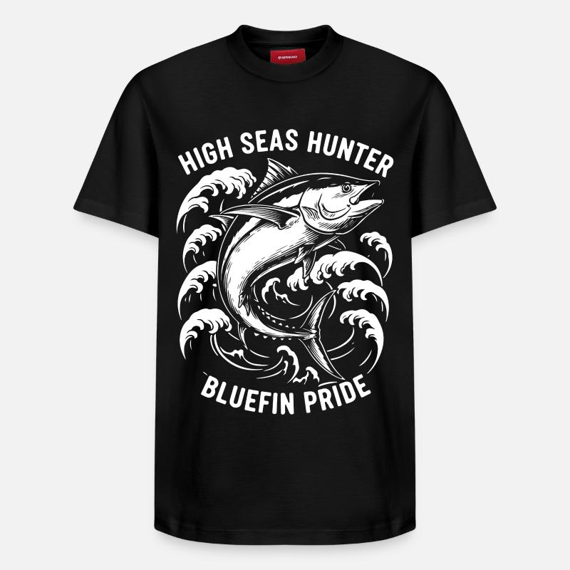 Seefischer Thunfisch-Blauflossenjäger - Relaxed Unisex Supima Cotton T-Shirt – von SPREAD - Schwarz