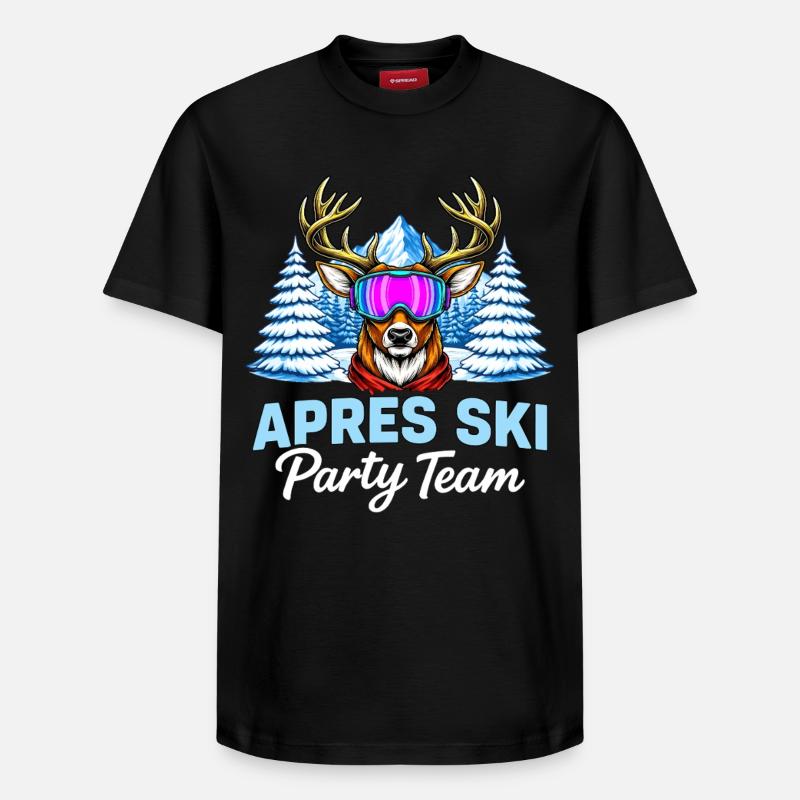Après Ski Party Team Hirsch - T-shirt unisexe décontracté en coton Supima – de SPREAD - noir