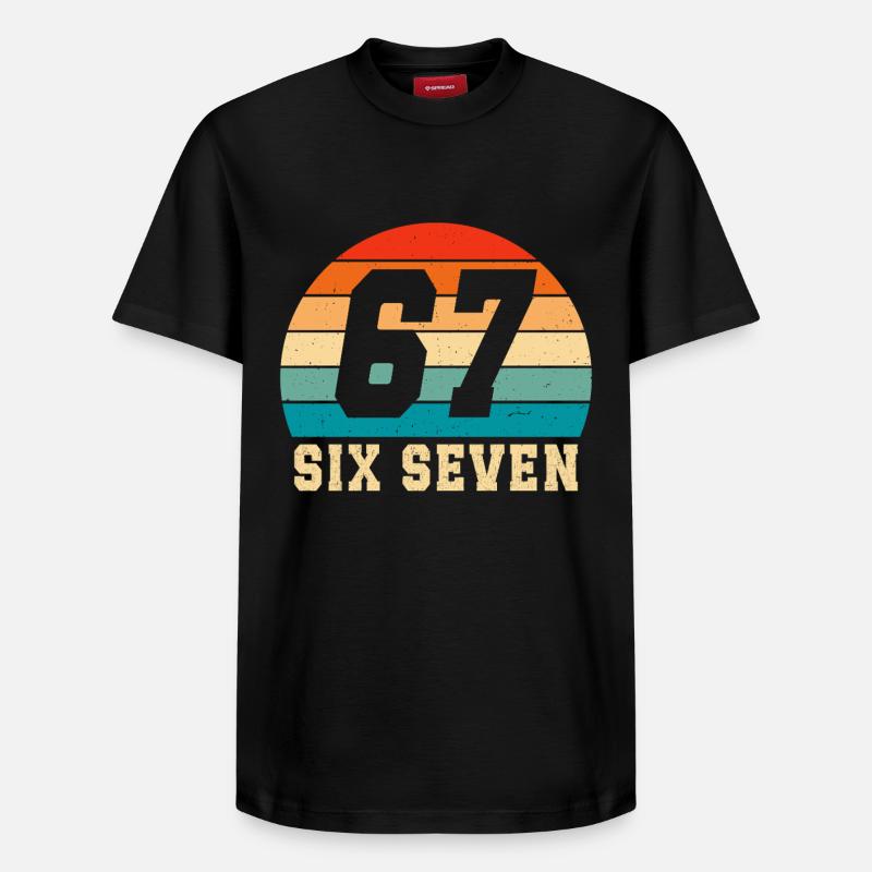 67 Six Seven Brainrot - T-shirt unisexe décontracté en coton Supima – de SPREAD - noir