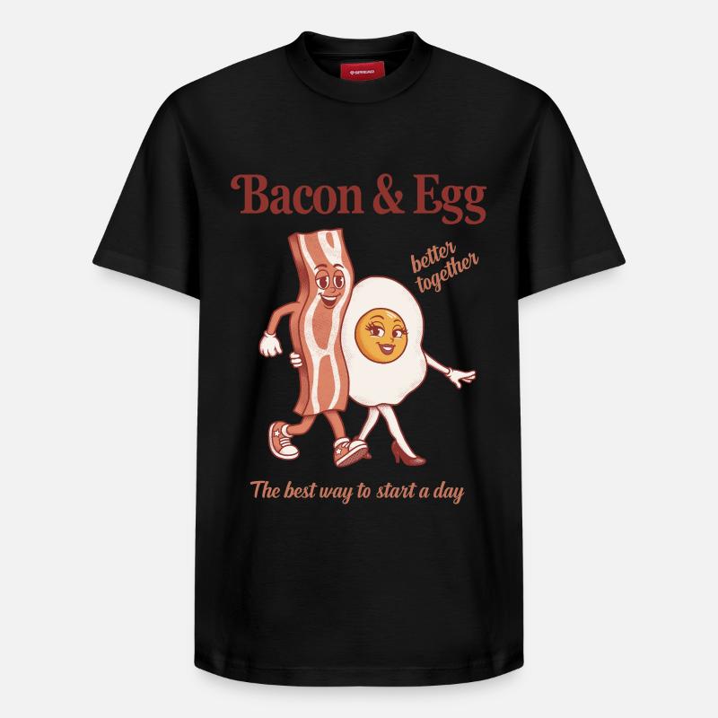 Bacon et Œuf: Duo Parfait - T-shirt unisexe décontracté en coton Supima – de SPREAD - noir