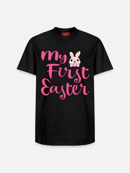 My First Easter Rabbit - Relaxed Unisex Supima Cotton T-Shirt – by SPREAD - black
