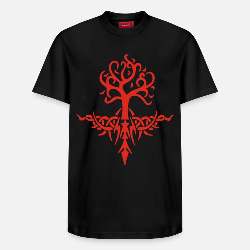 Arbre épineux rouge - T-shirt unisexe décontracté en coton Supima – de SPREAD - noir