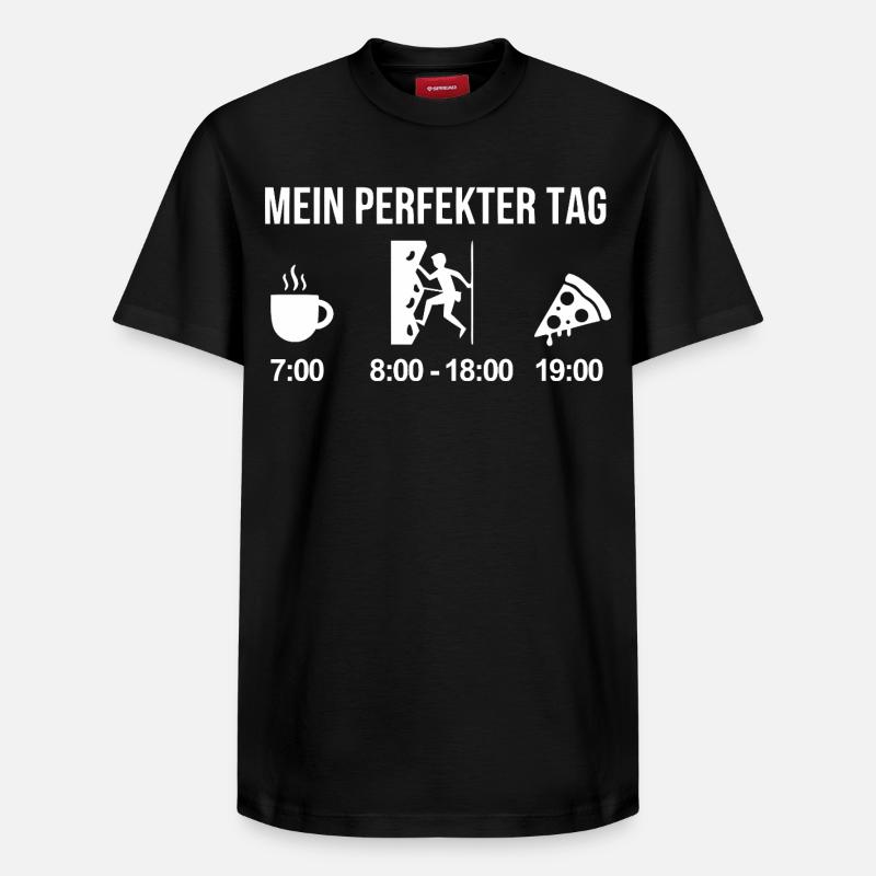 Escalade, bloc, Pizza Coffee - T-shirt unisexe décontracté en coton Supima – de SPREAD - noir