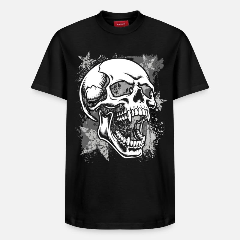 Grunge Skull Paint Splash - Relaxed Unisex Supima Cotton T-Shirt – by SPREAD - black