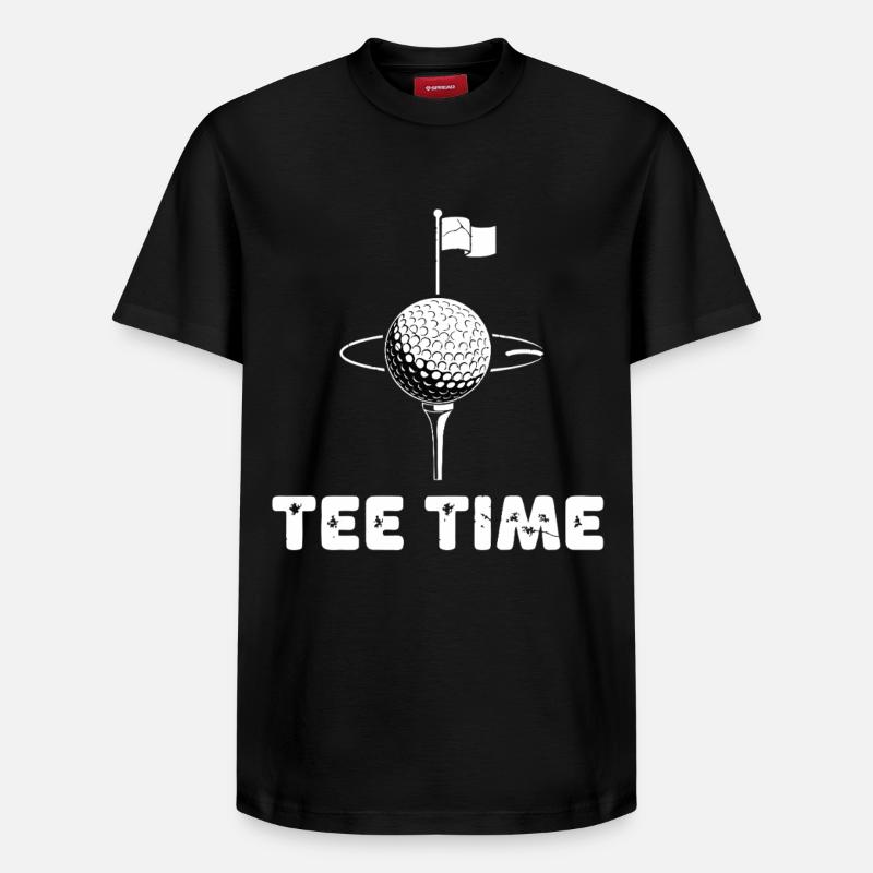 Golf Tee Time - Relaxed Unisex Supima Cotton T-Shirt – von SPREAD - Schwarz
