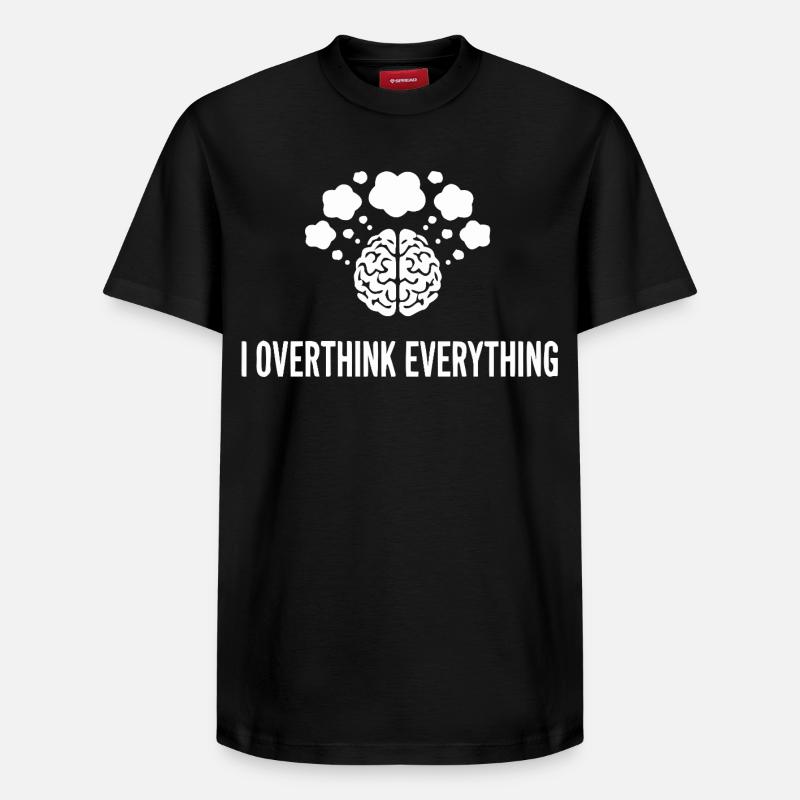I Overthink Everything Gehirn - Relaxed Unisex Supima Cotton T-Shirt – von SPREAD - Schwarz
