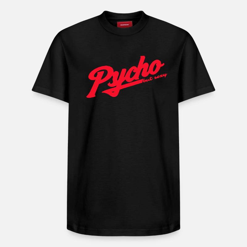Psycho Retro Script Logo - T-shirt unisexe décontracté en coton Supima – de SPREAD - noir