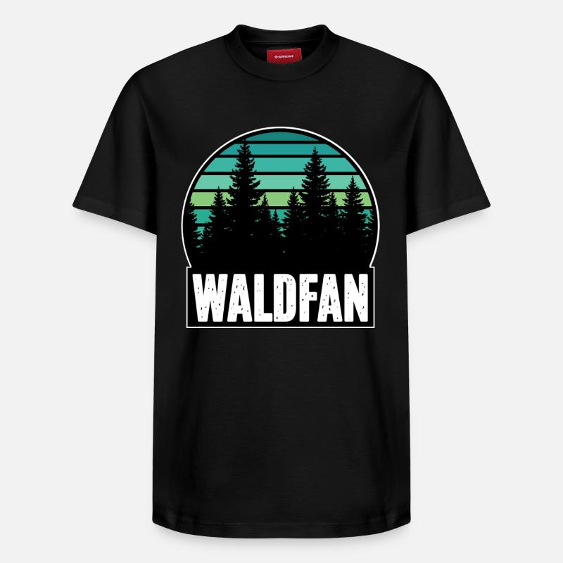Éventail de forêt - T-shirt unisexe décontracté en coton Supima – de SPREAD - noir