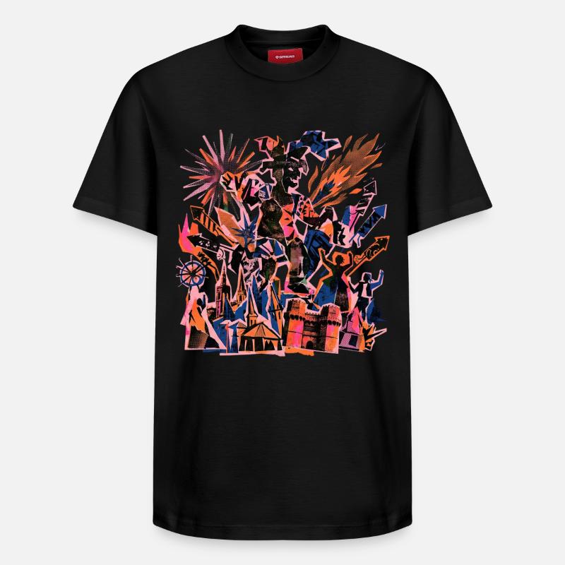 Fallas De Valencia Risographie - Relaxed Unisex Supima Cotton T-Shirt – by SPREAD - black