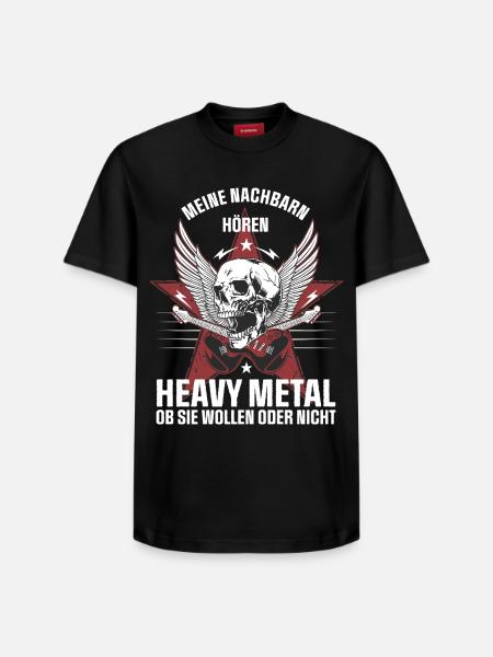 My neighbors listen to heavy metal - Relaxed Unisex Supima Cotton T-Shirt – by SPREAD - black