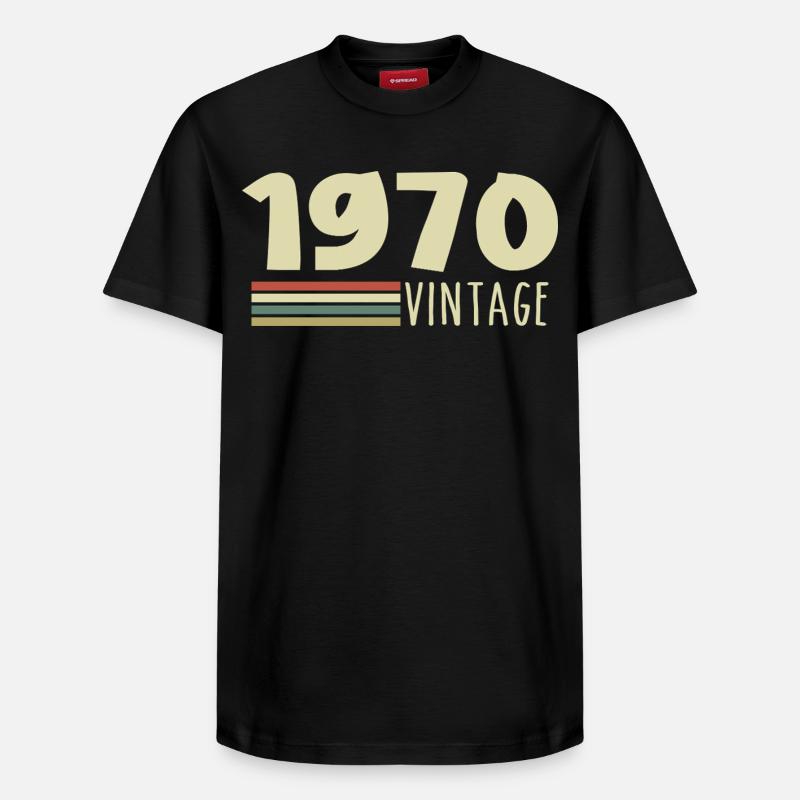 Anniversaire-1970 - T-shirt unisexe décontracté en coton Supima – de SPREAD - noir