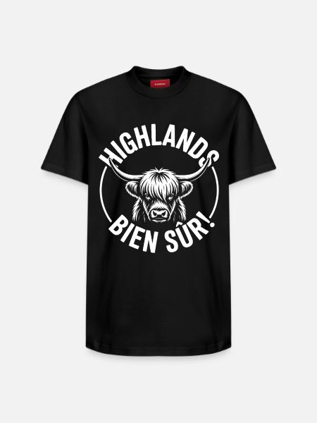 Highland Cow Bien Sûr - T-shirt unisexe décontracté en coton Supima – de SPREAD - noir