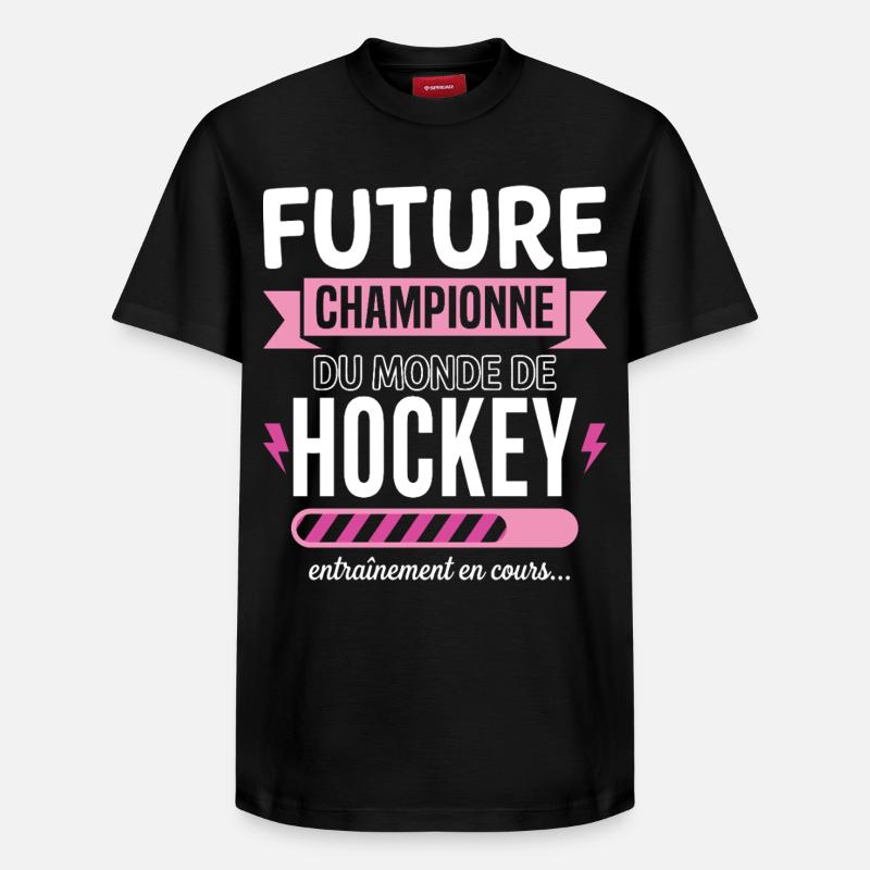 Future Championne De Hockey Hockeyeuse - T-shirt unisexe décontracté en coton Supima – de SPREAD - noir