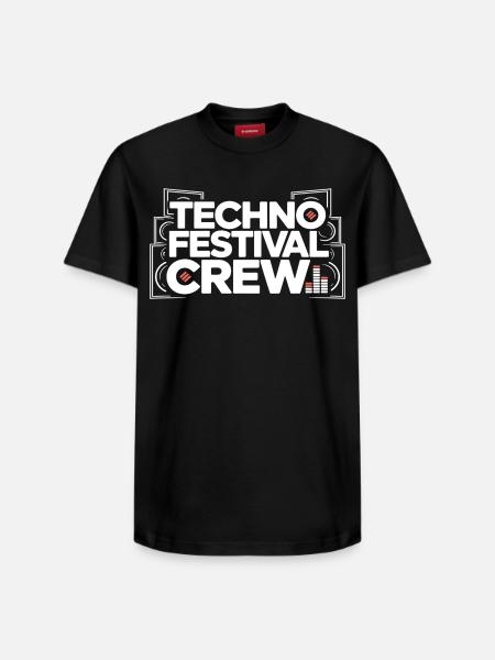 Techno Festival Crew – Techo Party Outfit - Relaxed Unisex Supima Cotton T-Shirt – by SPREAD - black