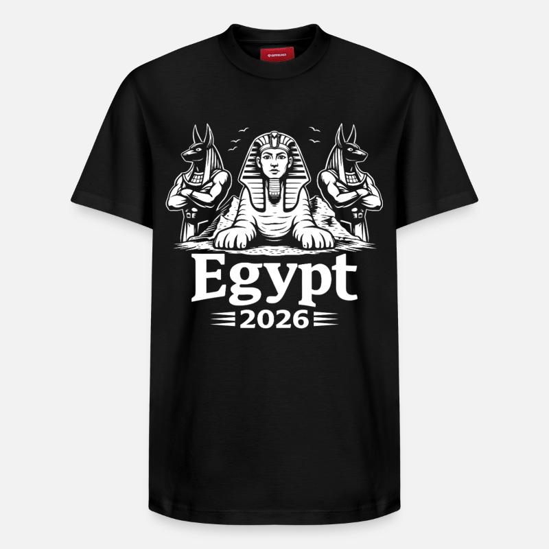 Sphinx Anubis Égypte 2026 Mysticisme - T-shirt unisexe décontracté en coton Supima – de SPREAD - noir