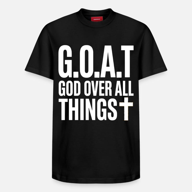 G.O.A.T Dieu Sur Toute Croix - T-shirt unisexe décontracté en coton Supima – de SPREAD - noir
