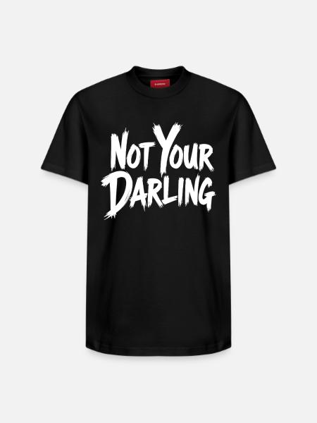 Not Your Darling Statement Saying Streetwear - Relaxed Unisex Supima Cotton T-Shirt – by SPREAD - black