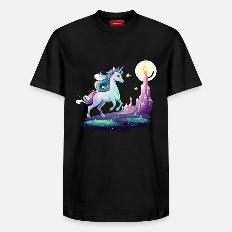 Mondturm Einhorntraum - Relaxed Unisex Supima Cotton T-Shirt – von SPREAD - Schwarz