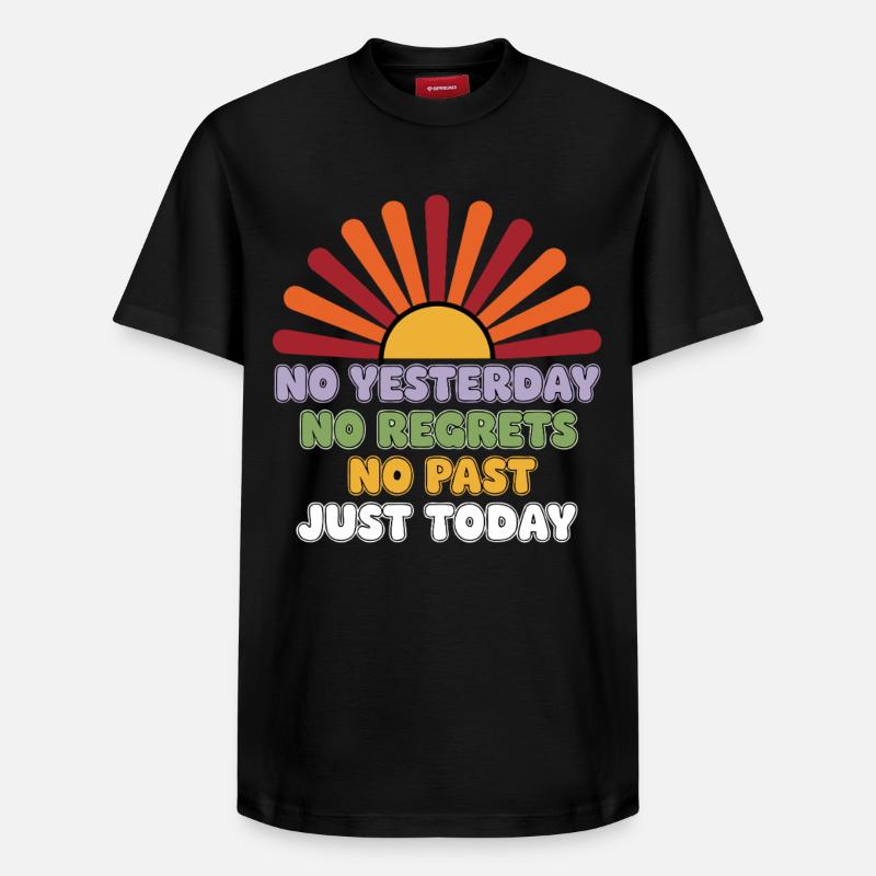 No Regrets Just Today - Relaxed Unisex Supima Cotton T-Shirt – von SPREAD - Schwarz