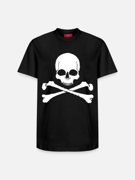 Skull Cross Pattern Skull - Relaxed Unisex Supima Cotton T-Shirt – by SPREAD - black