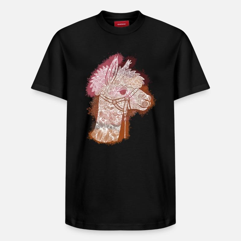 Zentangle-Alpaka - Relaxed Unisex Supima Cotton T-Shirt – von SPREAD - Schwarz